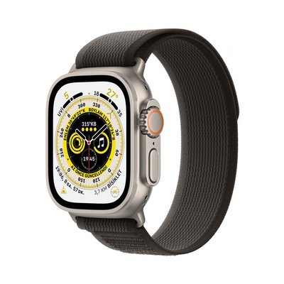 Apple Watch Ultra GPS + Cellular 49mm Titanium Case with Black/Gray Trail Loop - S/M-  MQFW3TU/A