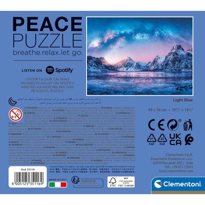 Clementoni 500 Parça Peace Puzzle Yetişkin Puzzle - Light Blue 35116