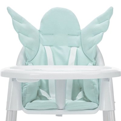 Wellgro Angel Melek Kanatlı Çalışma Masalı Beyaz Mama Sandalyesi Mint Pedli