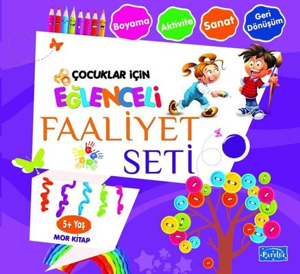 Çocuklar İçin Eğlenceli Faaliyet Seti Mor Kitap 5 Yaş Üzeri