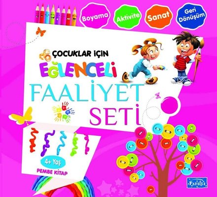 Çocuklar İçin Eğlenceli Faaliyet Seti Pembe Kitap 4 Yaş Üzeri