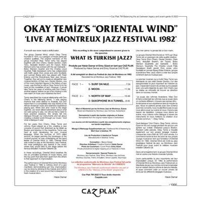 Okay Temiz & Oriental Wind Montreux Jazz Festıval 1982 (Numaralı Avrupa Edisyonu)  Plak