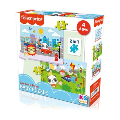 Ks Games Fisher-Price Baby Puzzle City Fun & Picnic 2in1FP 717