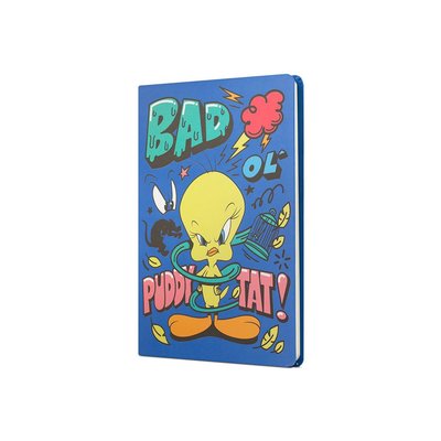 Tweety Sert Kapak Butik Defter Bad Puddy Tat Mavi 80 Yaprak 15 x 21 DFT-388128