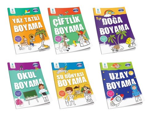 Çocuk Gelişimi Türkçe İngilizce Boyama Seti - 6 Kitap Takım