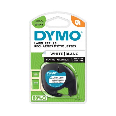 DYMO LetraTag Plastik Beyaz Şerit 59422 (12mm x 4 metre)