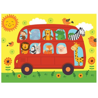 Neverland Hayvanlarla Otobüs 50 Parça Puzzle NL408