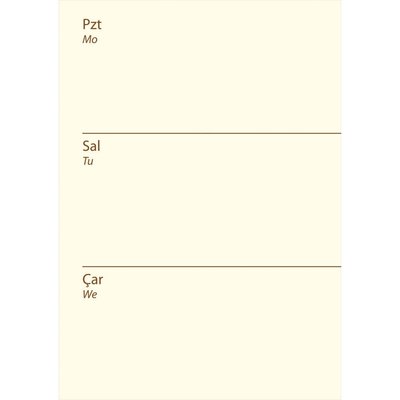 Folix Weekly Planner 12x17 Kraft Kapak Ivory Kağıt 70 gr Tel Dikiş Ciltli 54 Yaprak Flx-820308