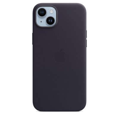 Apple iPhone 14 Plus MagSafe Deri Kılıf Mürekkep Mor