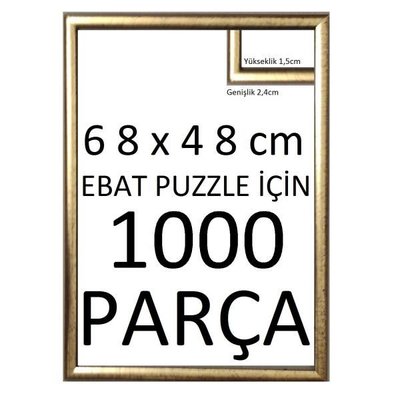 Sar Plus Balıksırtı Puzzle Çerçevesi 1000 Parça Için Ebat 68 cm x 48 cm Altın