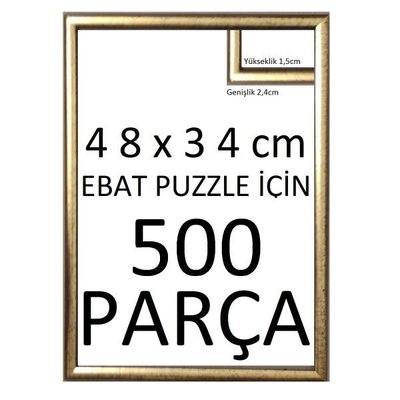 Sar Plus Balıksırtı Puzzle Çerçevesi 500 Parça Için Ebat 48 cm x 34 cm Altın