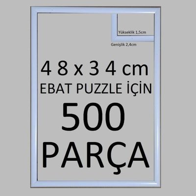 Sar Plus Balıksırtı Puzzle Çerçevesi 500 Parça Için Ebat 48 cm x 34 cm Beyaz