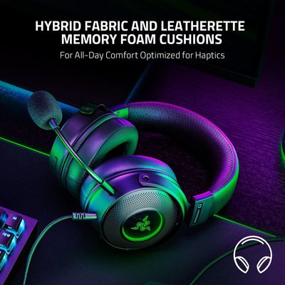 Razer Kraken V3 Hypersense Oyuncu Kulaklığı - Siyah