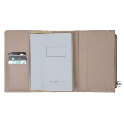 Victoria's Journals 7367 Zipco Clutch 96x166 80 gr 96 Yaprak Çizgili Bej