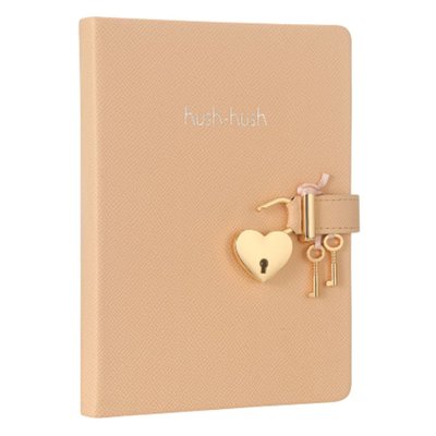 Victoria's Journals Hush-Hush Kilitli Pastel Pembe 160 Yp. Çizgili Defter 