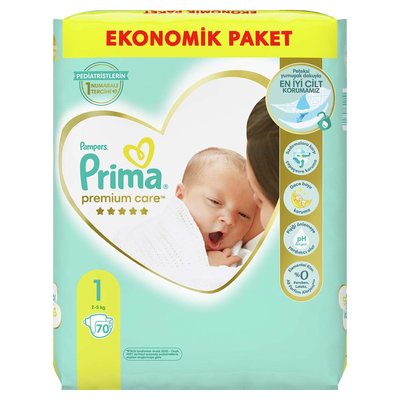 Prima Premium Care 1 Beden 70 Adet Yeni Doğan Jumbo Paket