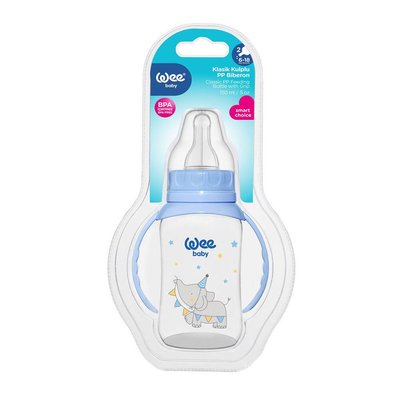 Wee Baby Kulplu PP Biberon 150 ml Mavi