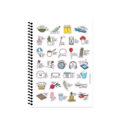 Hisli Şeyler 18525 80 Yaprak  Kareli Spr Karton Kapak  Hafif Kağıt Stickerli Defter - Düzelicez