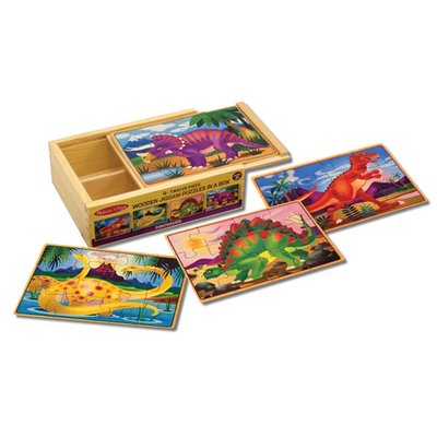 Melissa&Doug Ahşap 12x4 Yapboz Seti - Dinozorlar MD003791