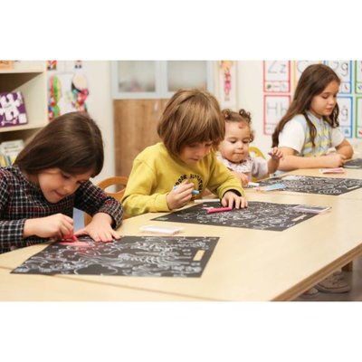 Akademi Çocuk - Funny Mat  Black (Tebeşirli ) Dinazorlar -  40x40