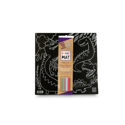 Akademi Çocuk - Funny Mat  Black (Tebeşirli ) Dinazorlar -  40x40