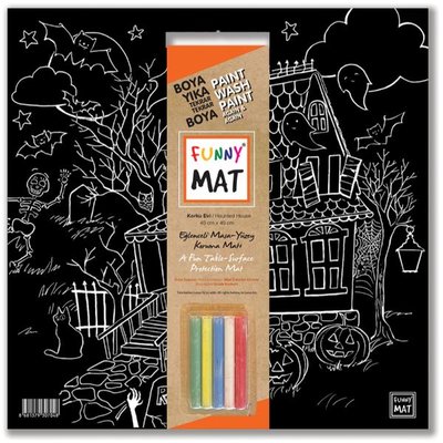 Akademi Çocuk - Funny Mat  Black (Tebeşirli ) Korku Evi -  40x40