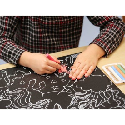 Akademi Çocuk - Funny Mat  Black (Tebeşirli ) Unicorn   -  40x40