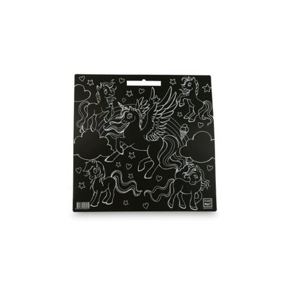 Akademi Çocuk - Funny Mat  Black (Tebeşirli ) Unicorn   -  40x40