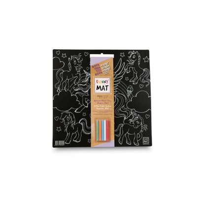 Akademi Çocuk - Funny Mat  Black (Tebeşirli ) Unicorn   -  40x40