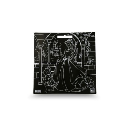 Akademi Çocuk - Funny Mat  Black (Tebeşirli ) Prenses   -  40x40
