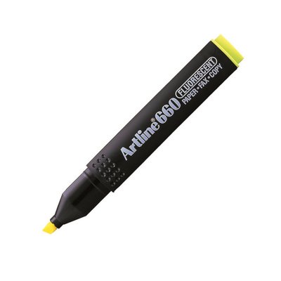Artline 660 Fosforlu Kalem Kesik Uç 10-40mm Koyu Sarı