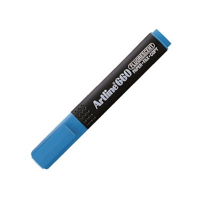 Artline 660 Fosforlu Kalem Kesik Uç 10-40mm Açık Mavi