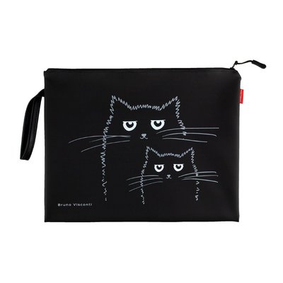 Buruno Visconti Fermuarlı Dosya Black Cats Sılıcone 4. 34  26  14-007/08
