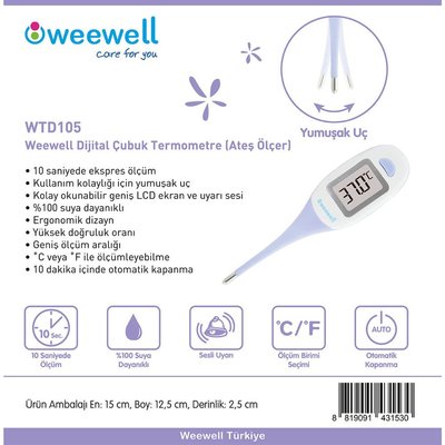 Weewell Dijital Çubuk Ateş Ölçer WTD105