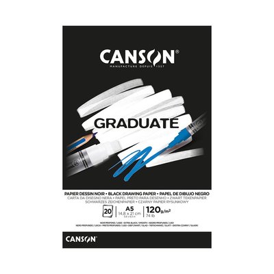 Canson Graduate Siyah Defter 20 Sayfa A5 120G 400110385