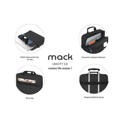 Mack MCC-603 15.6 Unicity 3.0 Notebook Çantası Siyah  
