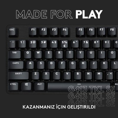 Logitech G G413 SE TKL Aydınlatmalı Türkçe Q Mekanik Oyun Klavyesi - Siyah