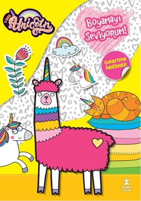 I Love Unicorn-Boyamayı Seviyorum! Çıkartma Hediyeli!