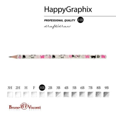 Bruno Visconti 21-0030/05 Kurşun Kalem Happy Graphix Pembe Kedicikler