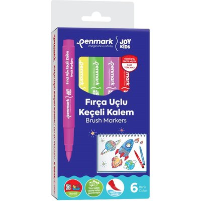 Penmark Süper Yıkanabilir Brush Uçlu Keçeli Kalem 6 Lı