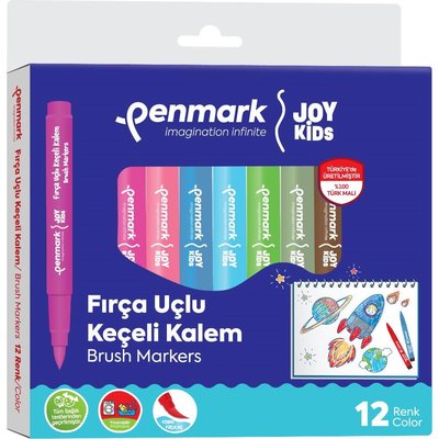 Penmark Süper Yıkanabilir Brush Uçlu Keçeli Kalem 12 Lı