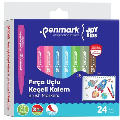 Penmark Süper Yıkanabilir Brush Uçlu Keçeli Kalem 24 Lı