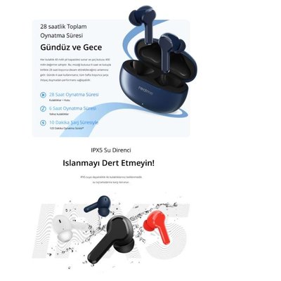 Realme Buds T100 TWS Beyaz Kulak İçi Bluetooth Kulaklık 