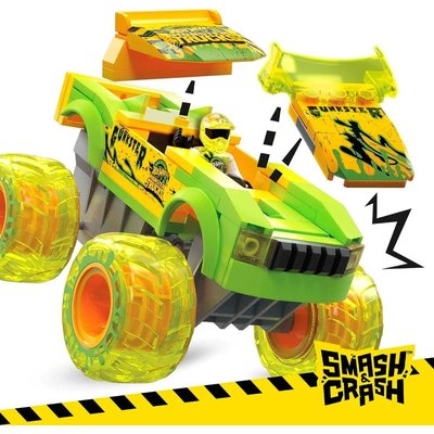 Mega Hot Wheels Monster Trucks Yapı Oyuncak Arabası Smash & Crash Gunkster HNG52