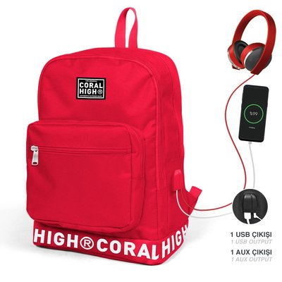 Coral Hıgh Sırt Çanta (Usb+Aux Soketli) 24103