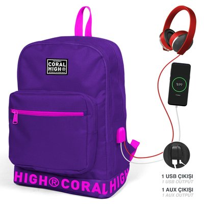 Coral Hıgh Sırt Çanta (Usb+Aux Soketli) 24109