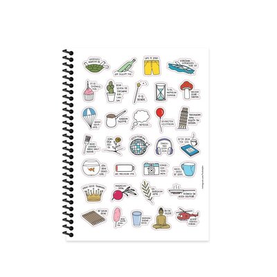 Hisli Şeyler 18525 80 Yaprak  Çizgili Spr.Karton Kapak  Hafif Kağıt Stickerli Defter - Kürek