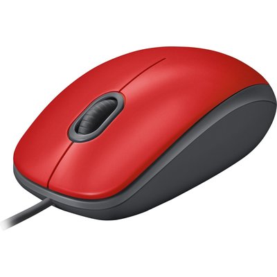 Logitech M110 Sessiz Tam Boyutlu Kablolu USB-A Bağlantılı Optik Mouse - Kırmızı