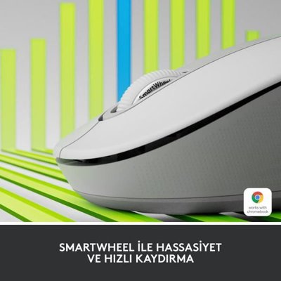 LOGITECH Signature M650 Küçük ve Orta Boy Sağ El Için Sessiz Kablosuz Mouse - Beyaz