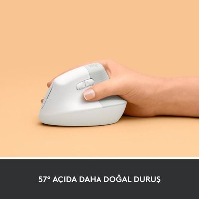 LOGITECH Lift Sessiz Kablosuz Ergonomik Dikey Mouse - Beyaz